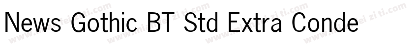 News Gothic BT Std Extra Condensed字体转换